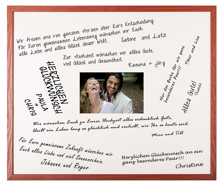 Bryllupsramme til lykønskninger