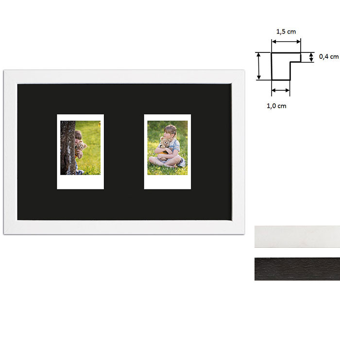 Billedramme til 2 polaroidbilleder - Type Instax Mini 