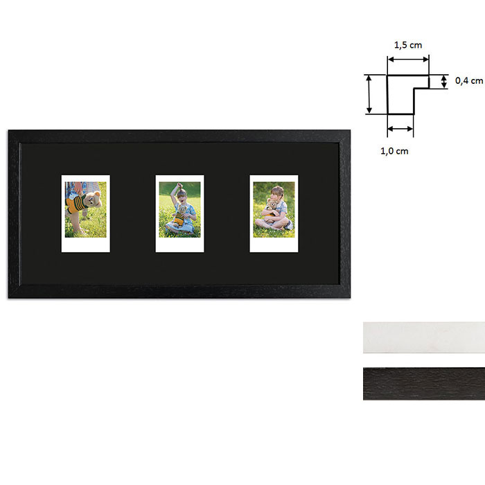 Billedramme til 3 polaroidbilleder - Type Instax Mini 